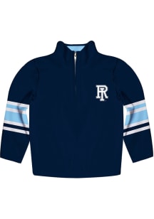 Rhode Island Rams Youth Navy Blue Stripe Long Sleeve Quarter Zip Shirt