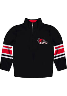 Southeast Missouri State Redhawks Youth Black Stripe Long Sleeve Quarter Zip Shirt