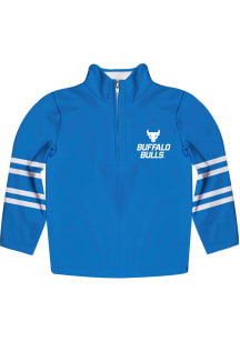 Buffalo Bulls Youth Blue Stripe Long Sleeve Quarter Zip Shirt