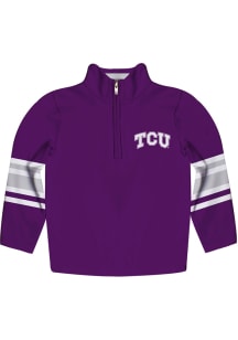 TCU Horned Frogs Youth Purple Stripe Long Sleeve Quarter Zip Shirt