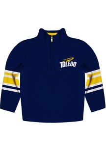 Toledo Rockets Youth Navy Blue Stripe Long Sleeve Quarter Zip Shirt