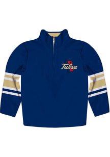 Tulsa Golden Hurricane Youth Blue Stripe Long Sleeve Quarter Zip Shirt