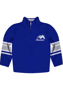 UAH Chargers Youth Blue Stripe Long Sleeve Quarter Zip Shirt