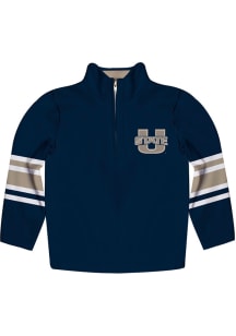 Utah State Aggies Youth Navy Blue Stripe Long Sleeve Quarter Zip Shirt