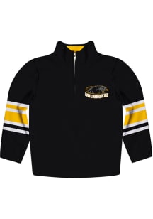 Wisconsin-Milwaukee Panthers Youth Black Stripe Long Sleeve Quarter Zip Shirt