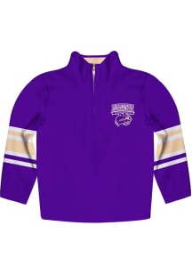 Western Carolina Youth Purple Stripe Long Sleeve Quarter Zip Shirt