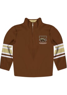 Vive La Fete Western Michigan Broncos Youth Brown Stripe Long Sleeve Quarter Zip Shirt