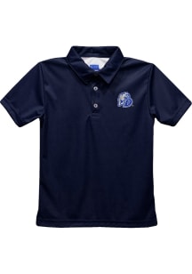 Drake Bulldogs Youth Navy Blue Team Short Sleeve Polo Shirt