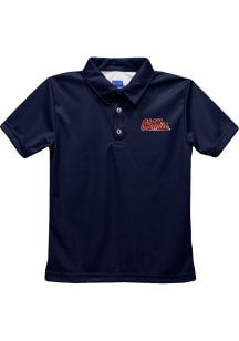 Ole Miss Rebels Youth Navy Blue Team Short Sleeve Polo Shirt