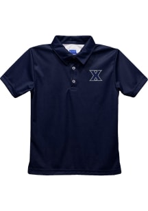 Xavier Musketeers Youth Navy Blue Team Short Sleeve Polo Shirt