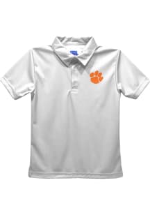 Clemson Tigers Youth White Team Short Sleeve Polo Shirt