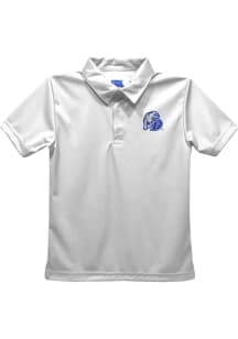 Drake Bulldogs Youth White Team Short Sleeve Polo Shirt