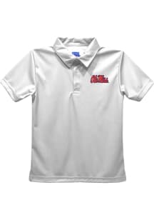 Ole Miss Rebels Youth White Team Short Sleeve Polo Shirt