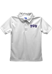 TCU Horned Frogs Youth White Team Short Sleeve Polo Shirt