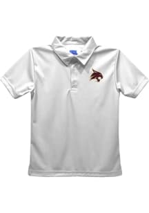 Texas State Bobcats Youth White Team Short Sleeve Polo Shirt
