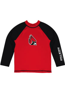 Ball State Cardinals Baby Red Rash Guard Long Sleeve T-Shirt
