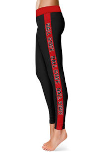 Ball State Cardinals Womens Black Stripe Plus Size Athletic Pants