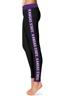 K-State Wildcats Womens Black Stripe Plus Size Athletic Pants