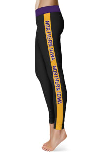 Vive La Fete Northern Iowa Panthers Womens Black Stripe Plus Size Athletic Pants