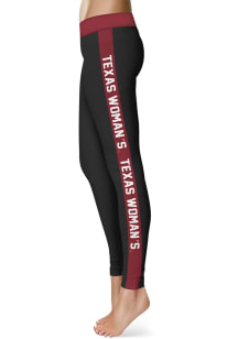 Texas Womans University Womens Black Stripe Plus Size Athletic Pants