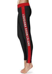 UL Lafayette Ragin' Cajuns Womens Black Stripe Plus Size Athletic Pants