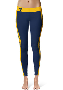 West Virginia Mountaineers Womens Navy Blue Stripe Plus Size Athletic Pants