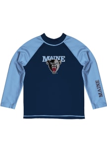 Maine Black Bears Baby Navy Blue Rash Guard Long Sleeve T-Shirt