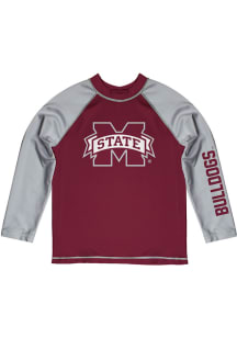 Mississippi State Bulldogs Baby Maroon Rash Guard Long Sleeve T-Shirt