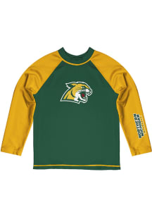Northern Michigan Wildcats Baby Green Rash Guard Long Sleeve T-Shirt