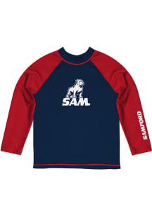 Vive La Fete Samford University Bulldogs Baby Navy Blue Rash Guard Long Sleeve T-Shirt