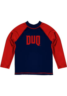 Vive La Fete Duquesne Dukes Toddler Blue Rash Guard Long Sleeve T-Shirt