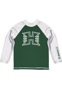Hawaii Warriors Toddler Green Rash Guard Long Sleeve T-Shirt