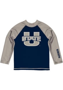 Vive La Fete Utah State Aggies Toddler Blue Rash Guard Long Sleeve T-Shirt