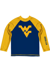 West Virginia Mountaineers Toddler Blue Rash Guard Long Sleeve T-Shirt