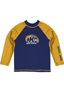 Kent State Golden Flashes Youth Blue Rash Guard Long Sleeve T-Shirt