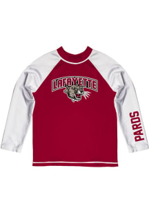 Lafayette College Youth Red Rash Guard Long Sleeve T-Shirt