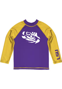 LSU Tigers Youth Purple Rash Guard Long Sleeve T-Shirt