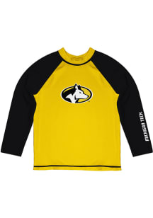 Michigan Tech Huskies Youth Gold Rash Guard Long Sleeve T-Shirt