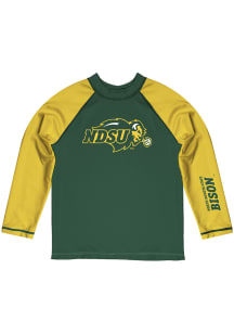 North Dakota State Bison Youth Green Rash Guard Long Sleeve T-Shirt