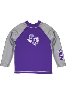 SFA Lumberjacks Youth Purple Rash Guard Long Sleeve T-Shirt