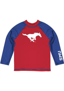 SMU Mustangs Youth Red Rash Guard Long Sleeve T-Shirt