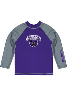 Central Arkansas Bears Youth Purple Rash Guard Long Sleeve T-Shirt