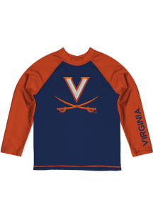 Virginia Cavaliers Youth Blue Rash Guard Long Sleeve T-Shirt