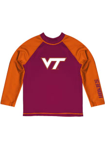 Vive La Fete Virginia Tech Hokies Youth Orange Rash Guard Long Sleeve T-Shirt