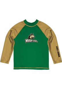 Wright State Raiders Youth Green Rash Guard Long Sleeve T-Shirt