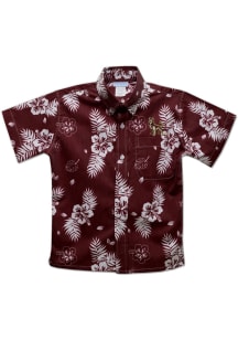 Vive La Fete Bloomsburg University Huskies Youth Maroon Hawaiian Short Sleeve T-Shirt