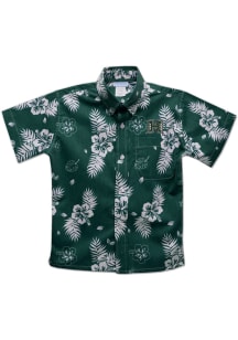 Hawaii Warriors Youth Green Hawaiian Short Sleeve T-Shirt