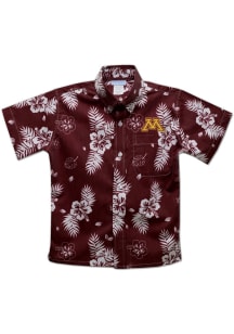 Minnesota Golden Gophers Youth Maroon Hawaiian Short Sleeve T-Shirt