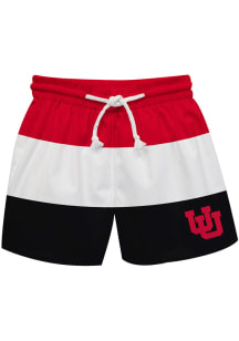 Utah Utes Baby Red Stripe Swim Trunks