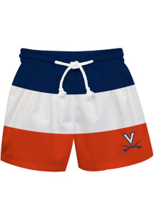 Virginia Cavaliers Baby Navy Blue Stripe Swim Trunks